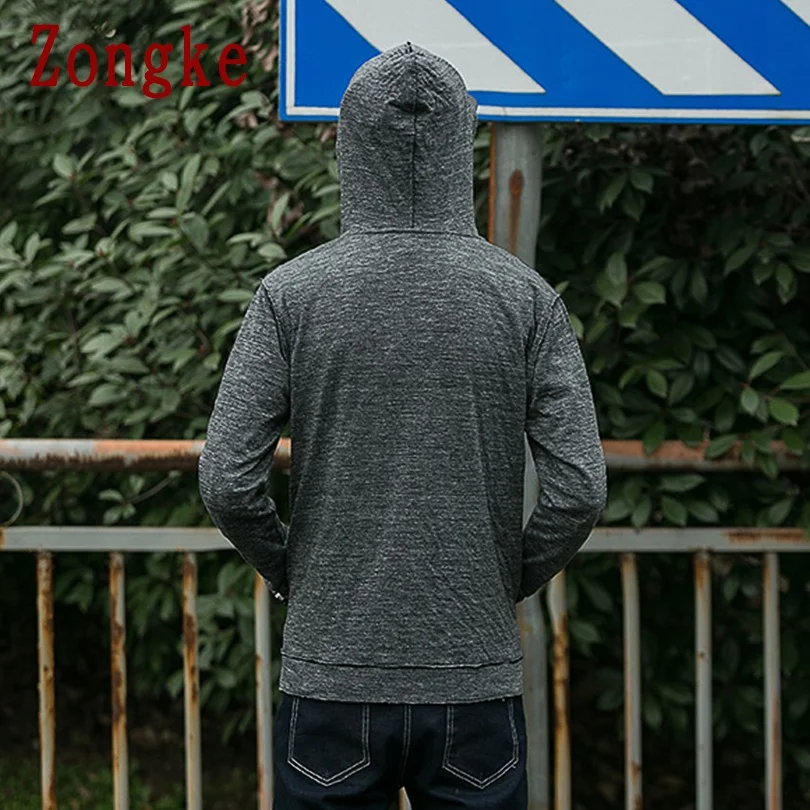 

Zongke Zip Up Hoodie Men Clothing Harajuku Streetwear Sweatshirt Men Pullover Tops 2XL 2021 New Arrivals