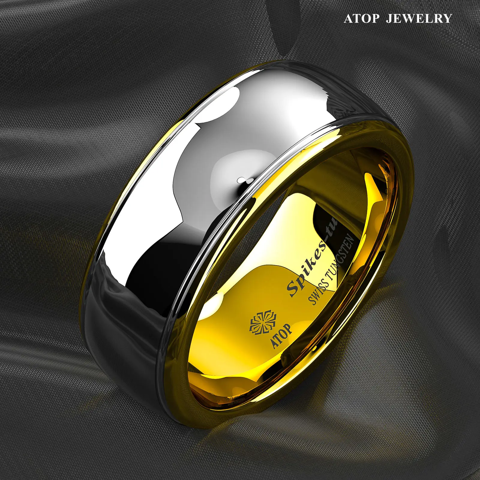 Вольфрамовое Кольцо мужское 18 К 8 мм | Украшения и аксессуары