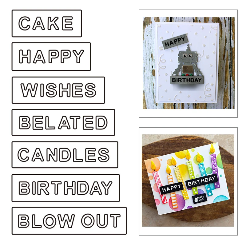 Новинка 2021 г. английские слова свечи для торта на день рождения металлические