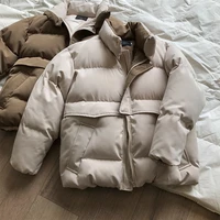 hxjjp new winter 2020 cotton padded female korean version of loose bread clothing collar padded warm parkas puffer jacket female