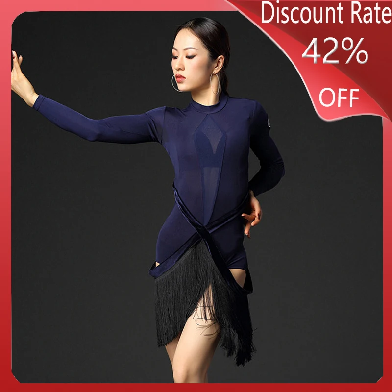 Женское платье для латинских танцев взрослых бальных одежда выступлений