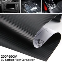 200x60cm 3d carbon fiber vinyl wrap film car diy decor stickers self adhesive black wrapping foil moto auto styling accessories