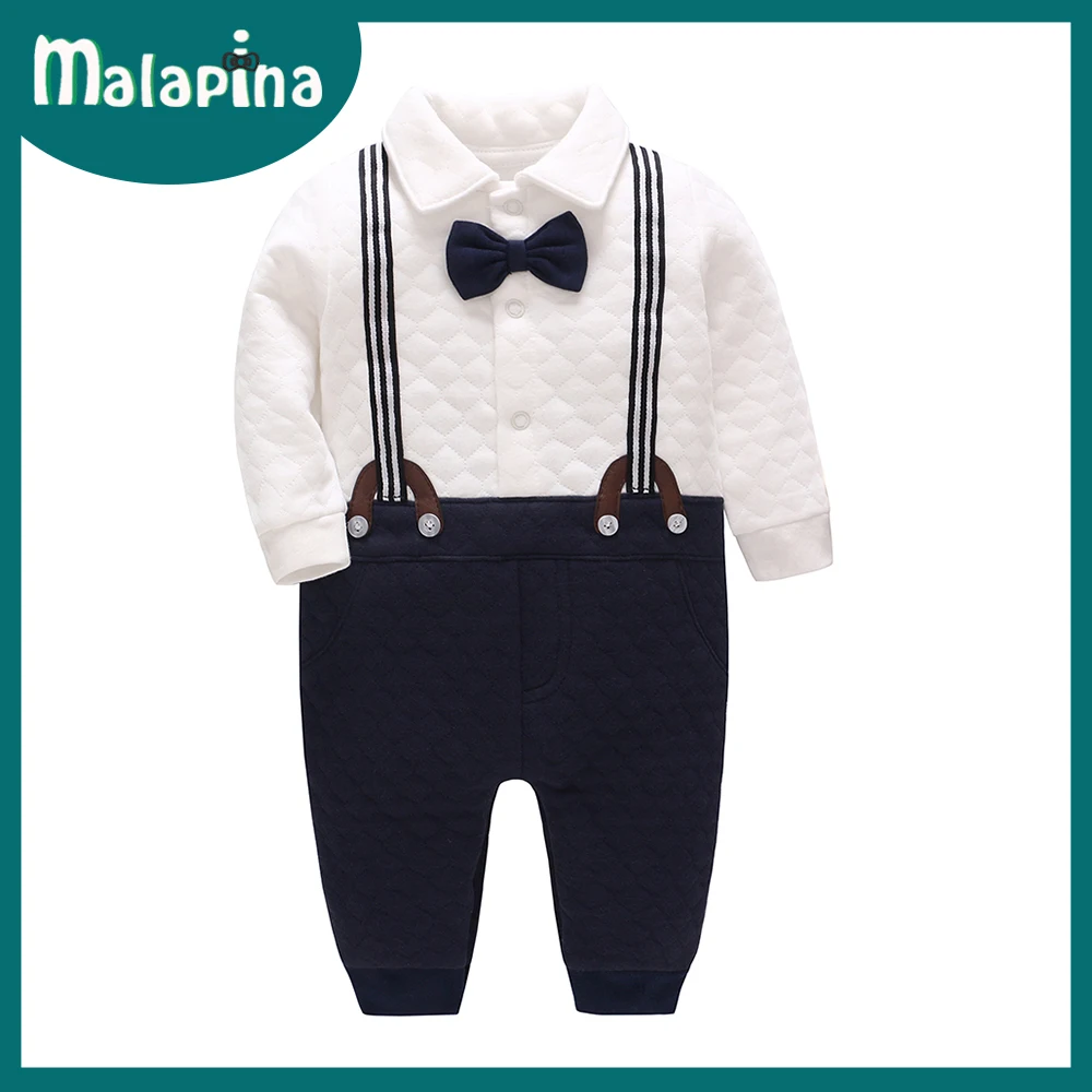 

Malapina Newborn Baby Boy Clothes Gentleman Onesie Romper Jumpsuit Overalls Infant Outfit Toddler Spring Fall Winter Costume