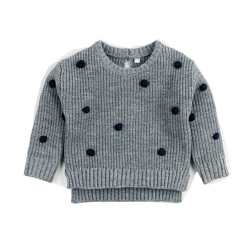 Фото Модный свитер для маленьких девочек и мальчиков хлопковый трикотажный пуловер с