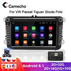 Автомобильное радио Camecho 2Din, мультимедийный GPS-плеер на платформе Android, автомобильное радио 2din для VW, Volkswagen, Seat, Skoda Passat b6, b7, Golf, Polo