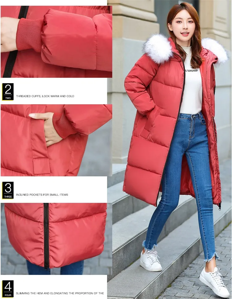 Большие размеры, XL-7XL, женские зимние парки, пуховая хлопковая куртка с меховым воротником, с капюшоном, утепленная длинная куртка с хлопковой подкладкой, большие размеры 2915