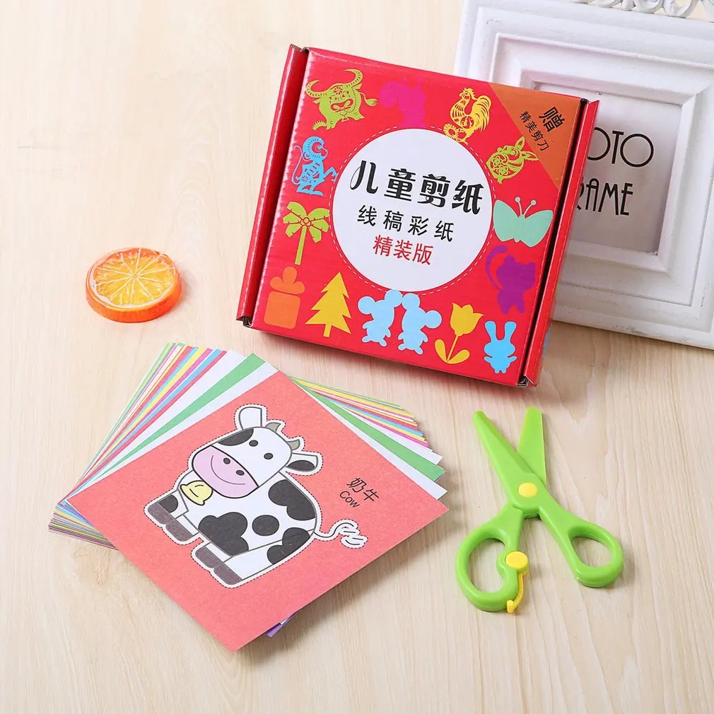 

Цветная бумага для оригами ручной работы, складная бумага, двусторонняя цветная бумага с ножницами