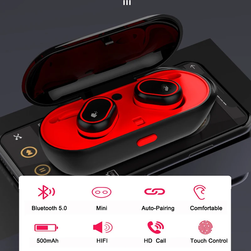 TWS беспроводные наушники 5 0 Bluetooth 3D стерео HIFI Спортивная гарнитура