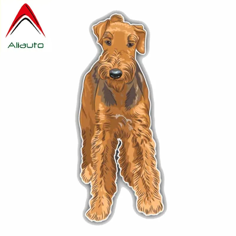 Забавные мотоциклетные автомобильные наклейки Aliauto Airedale Terrier украшение для