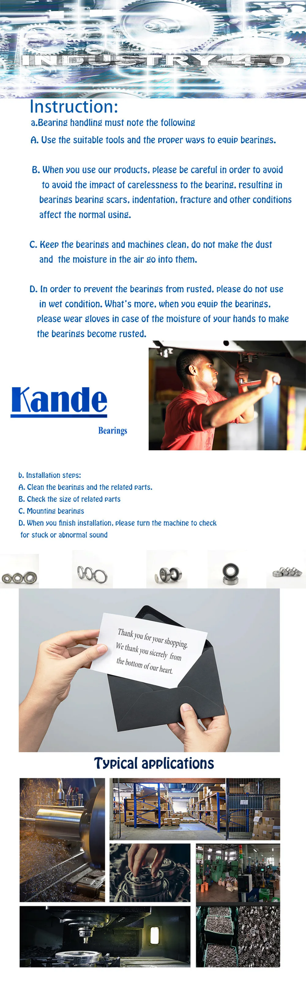 Kande 6202RS 4 шт. ABEC-5 6202 2RS Однорядный глубокий шаровой подшипник 15x35x11 мм 6202RZ подходит для сельскохозяйственных машин