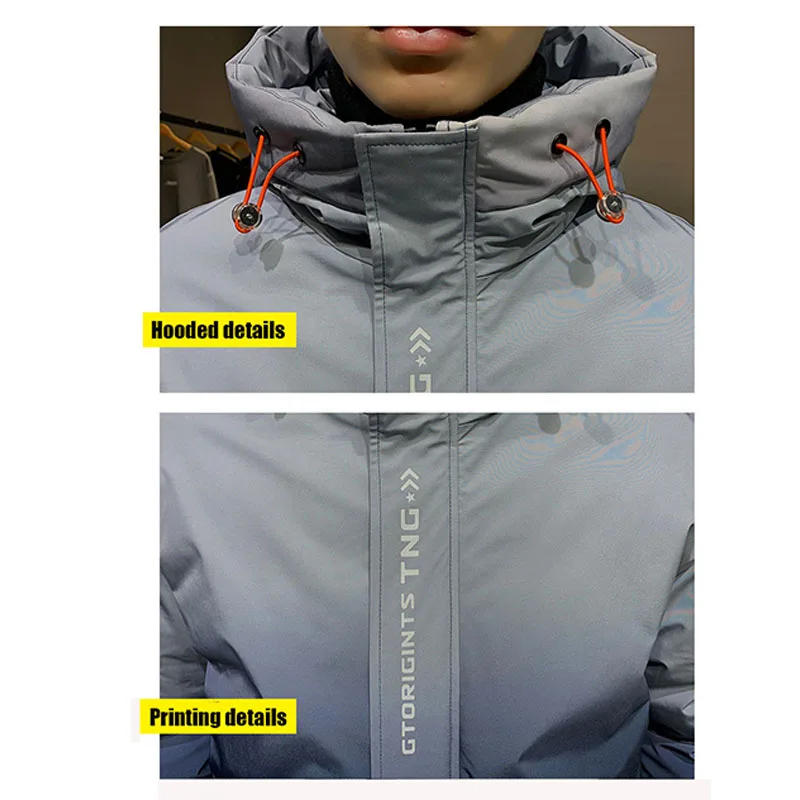 2020 autumnAndwinter New Men's Jacket Casual Hooded Thickening Trend Warmcotton Down Jacket Men Windproof Parka Coat Large M-4XL