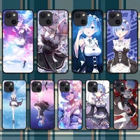 RUICHI Hot anime ReZERO Ram Rem Phone Case For iPhone Mini Pro Max Plus Shell