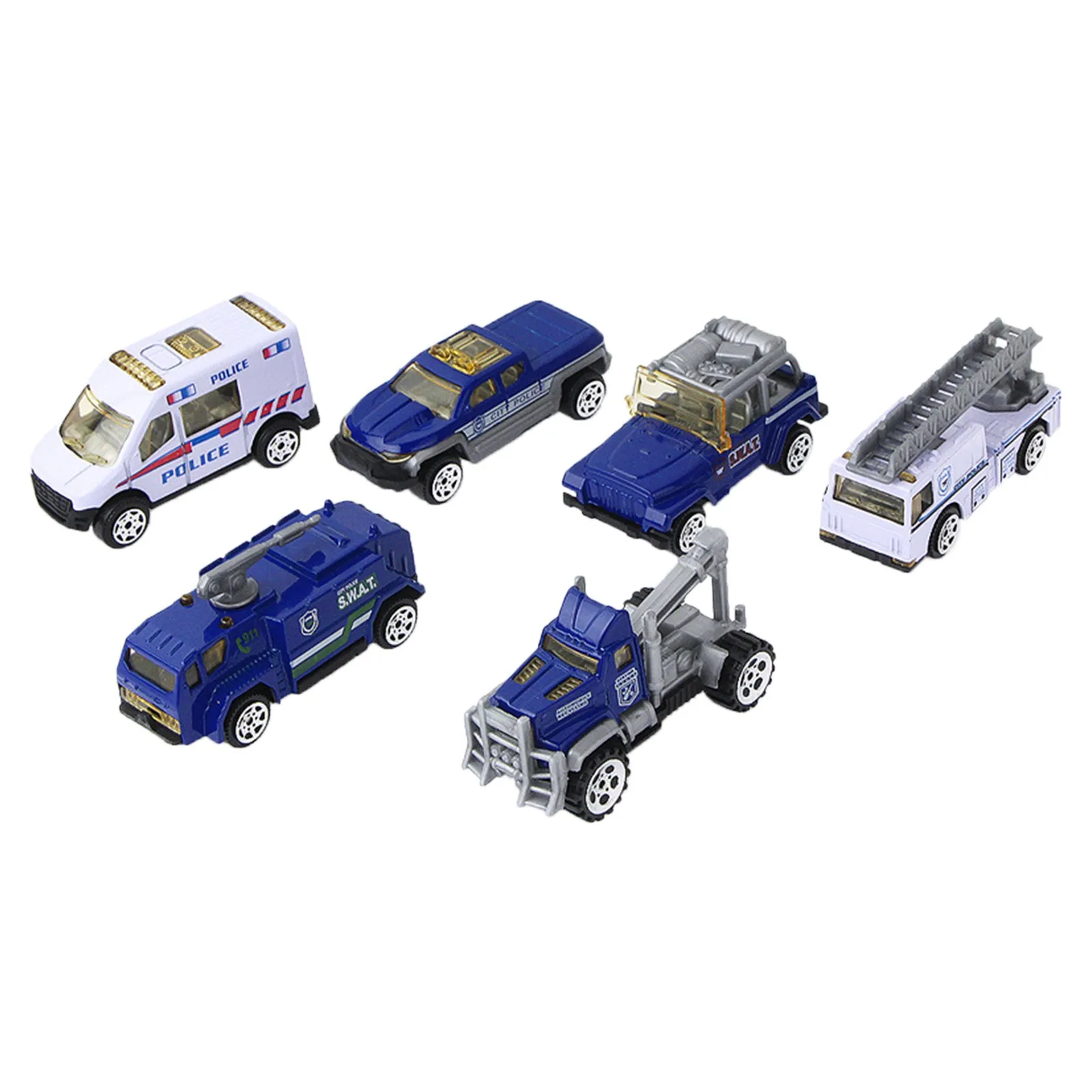 

City Rescue Team High Speed Rescue Real Metal Classic Gift Pack 6 Collectible Die-casting Cars 1:64 Ratio Children's Toys Gift