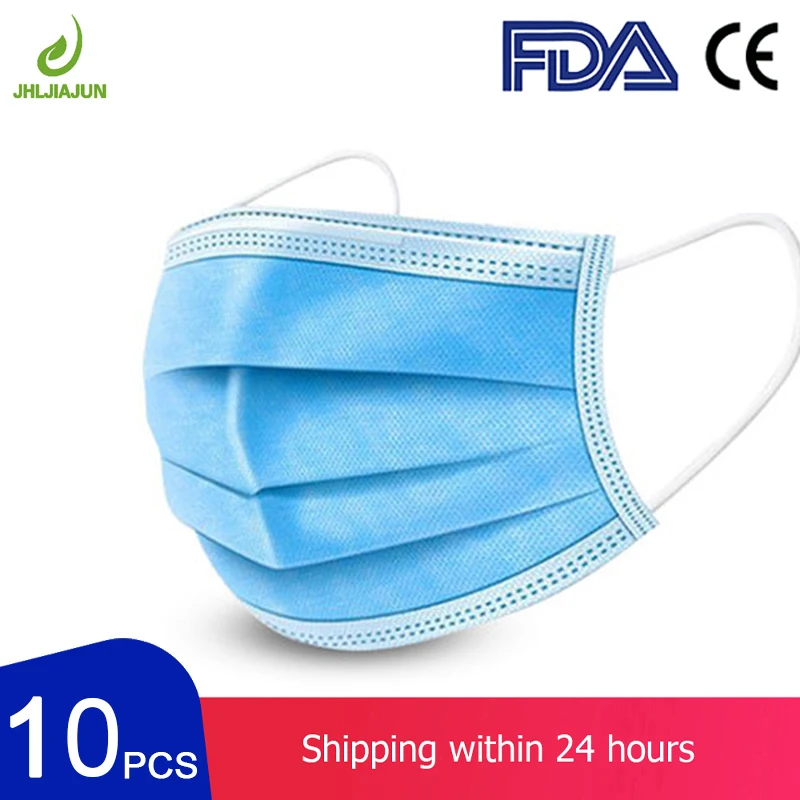 Одноразовая маска для лица с изображением рта маски 10 шт 3-слойная защитная