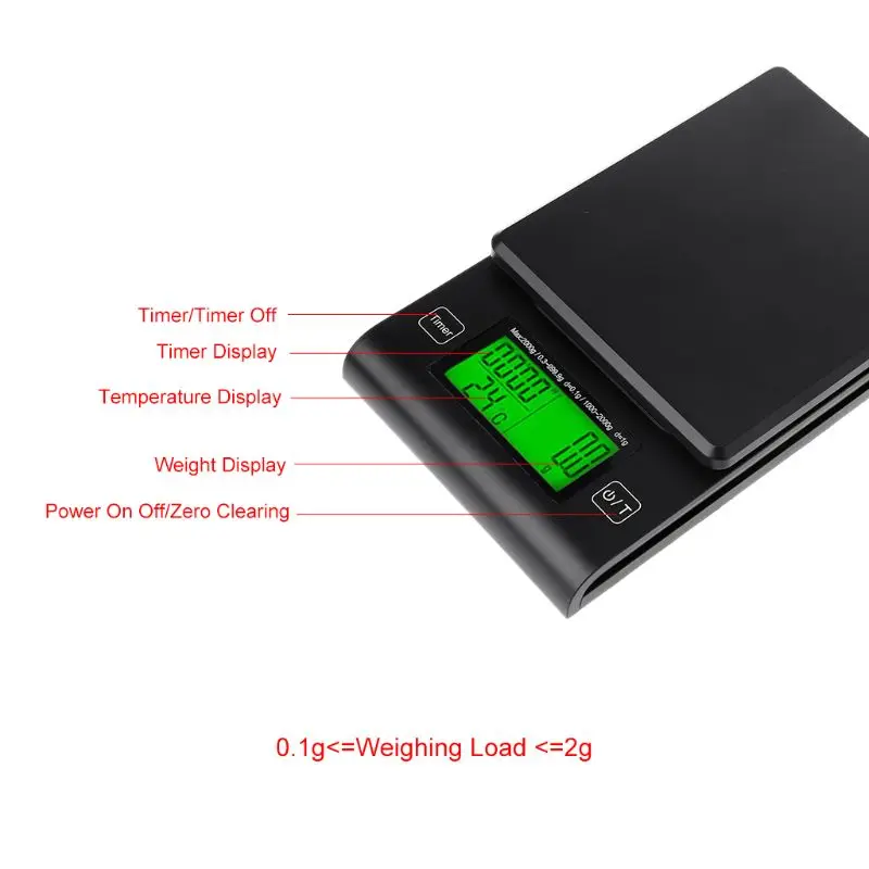 

Multi-function Kitchen Scale Timer Thermometer Coffee Scales w Temperature Probe