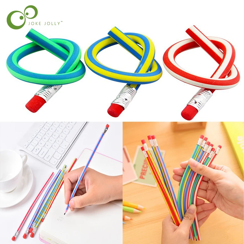 5/10 шт Красочный волшебный гнущиеся гибкий мягкий пенал для карандашей с ластиком