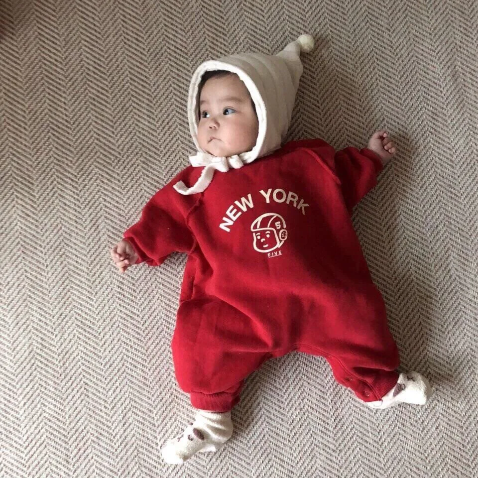 

Зимние детские рождественские комплекты, ранний новый год плюс бархатный комбинезон, Свободный Повседневный Детский комбинезон с рисунком