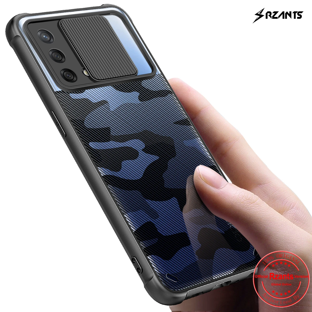 

Rzants For OPPO A74 4G OPPO F19 Case Soft [Camouflage Lens] Protection Shockproof Slim Half Clear Cover Square Lid