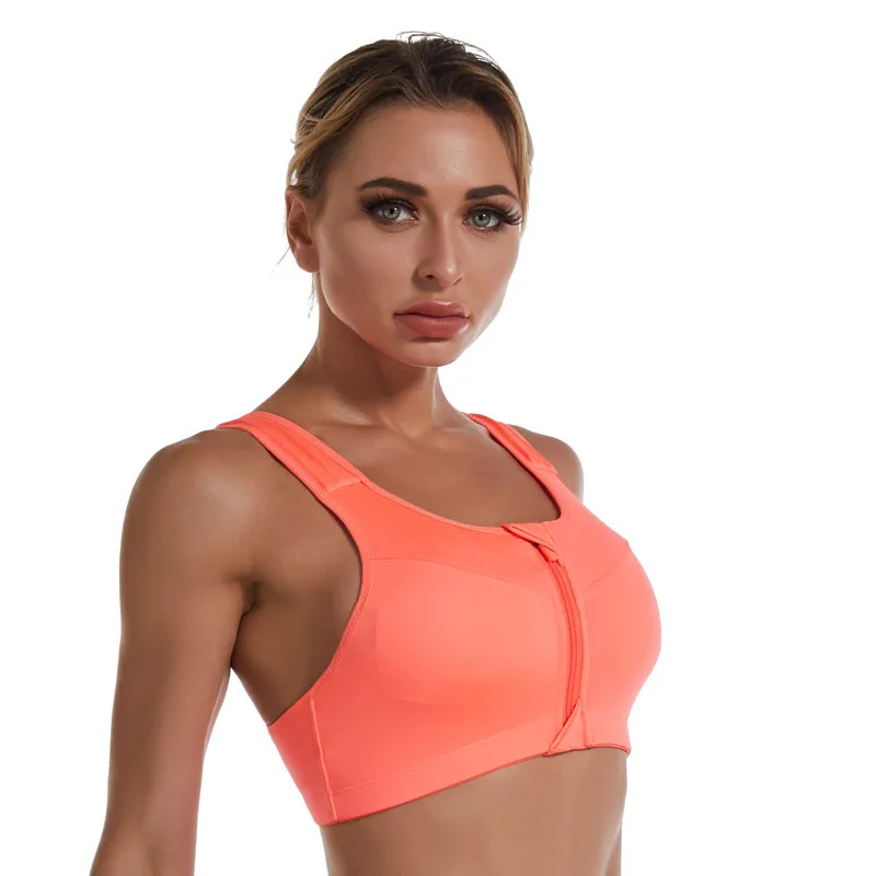

Sports Bras Hot Women Zipper Push Up Vest Underwear Shockproof Breathable Gym Fitness Athletic Running Yoga Plus Size Sport Tops