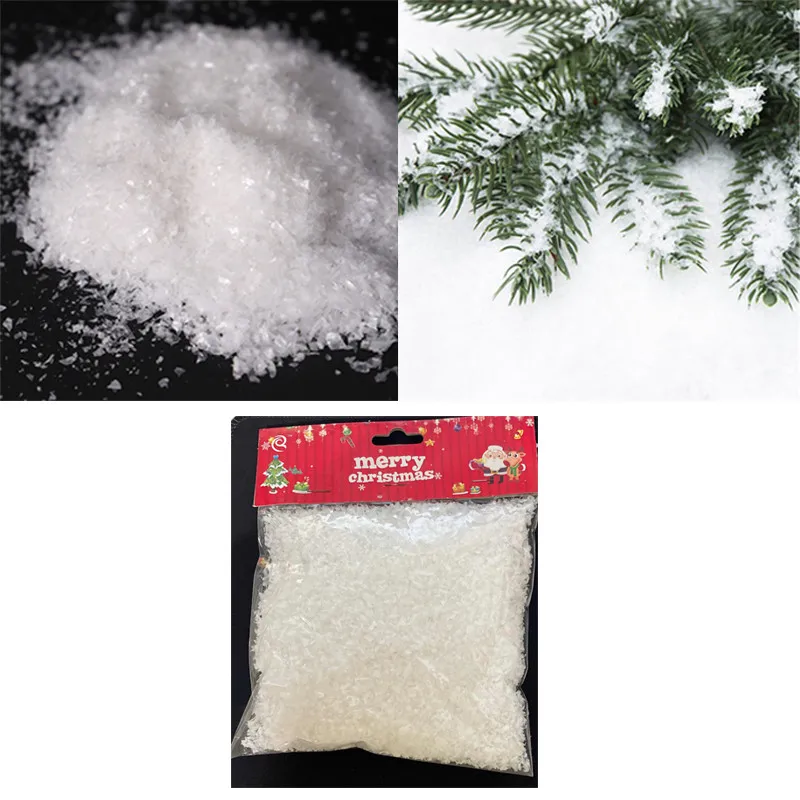 

1 упаковка «сделай сам», Рождественский искусственный пластиковый порошок сухого снега, рождественский подарок, украшения для домашвечерн...