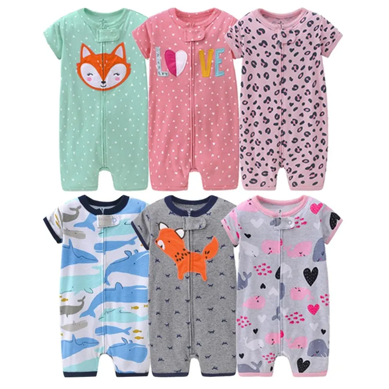 Лето 2021 г. Комбинезон для маленьких девочек Одежда новорожденных Хлопковый