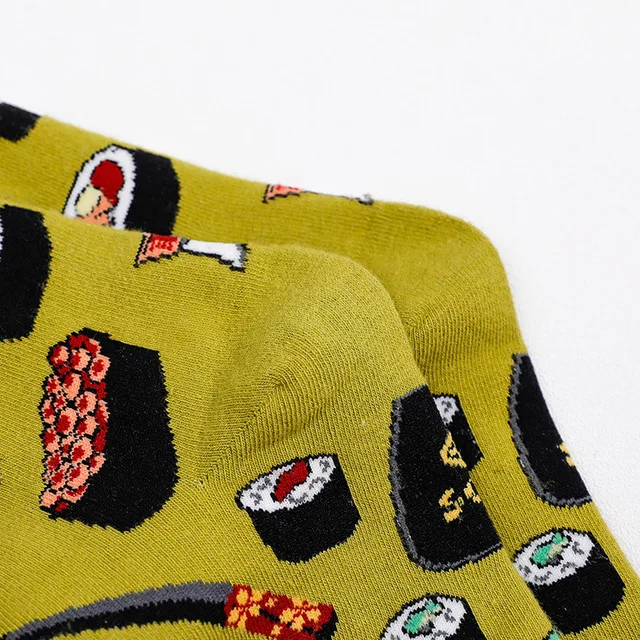 Носки хлопковые унисекс с авокадо бургерами суши яблоком фруктами едой 25 цветов |