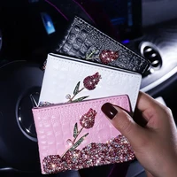 diamond rose auto driver license cover car license cover card credit holder purses car stuff bling car accessories for woman