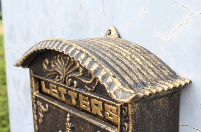 Литой алюминиевый почтовый ящик Postbox бронзовая рельефная отделка декор металлический почтовый ящик для домашнего магазина квартиры сада стены запираемый
