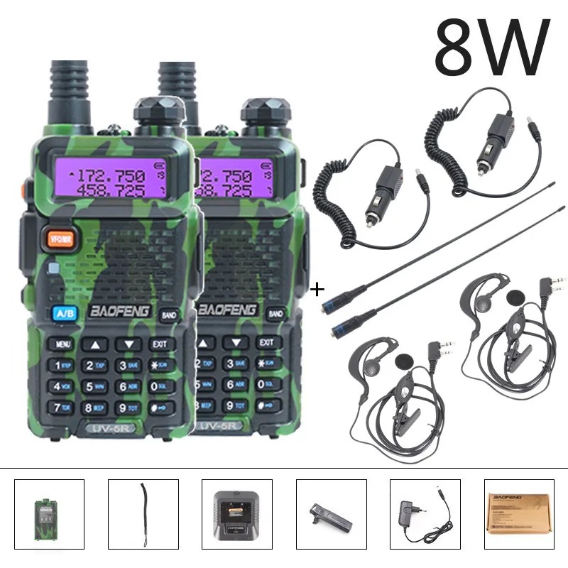 

BaoFeng walkie talkie UV-5R 2 way cb Ham radio camouflage upgrade version baofeng uv5r 128CH 5W VHF UHF 136-174Mhz & 400-520Mhz