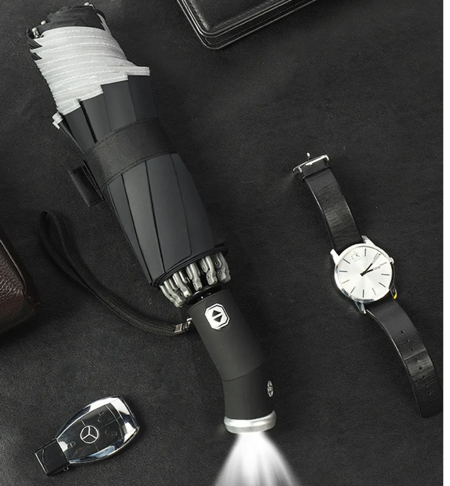 

for Xmi LED automatic windproof umbrella, reflective strip umbrella, reversing lamp, 3 fold, 10 pole Genuine Time limited