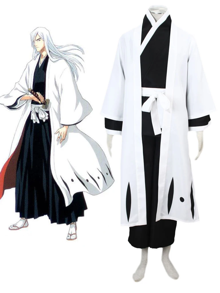 

Anime BLEACH Jushiro Ukitake Cosplay Costume Men Boy Halloween Party Japanese kimono Captain Thirteenth Team Coat