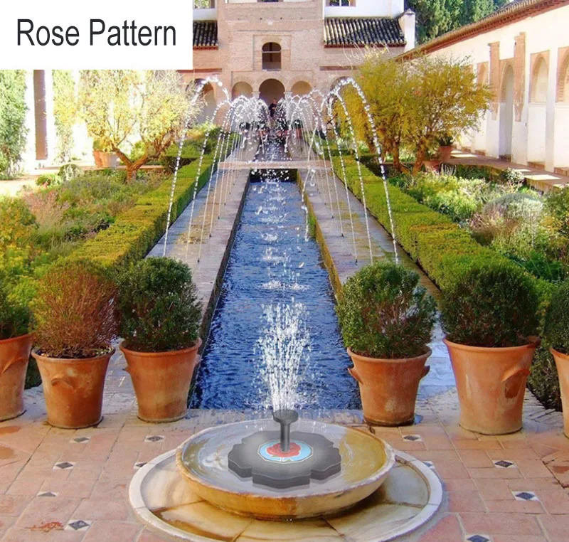 

Solar Water Bubble Pump No Wiring Artificial Red Rose Design Fountain for Outdoor Garden Family Theme Amusement Park Decoration