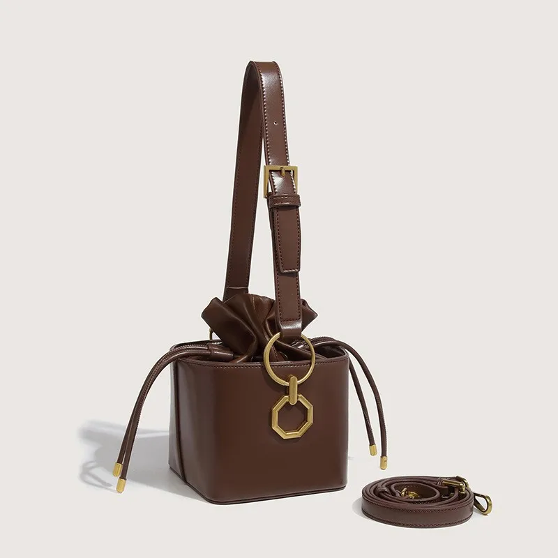 

Fashion Mini Bucket Bag 2021New High Quality Leather Messenger Bag Female Handbag Single Shoulder Underarm Bag Gg Sac Luxe Femme