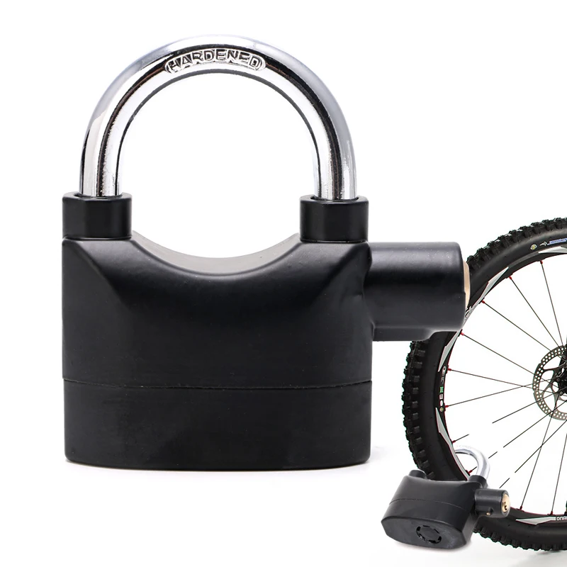 

Black Waterproof Siren Alarm Padlock Alarm Lock For Motorcycle Bike Bicycle Perfect Security With 110dB Alarm Pad Locks