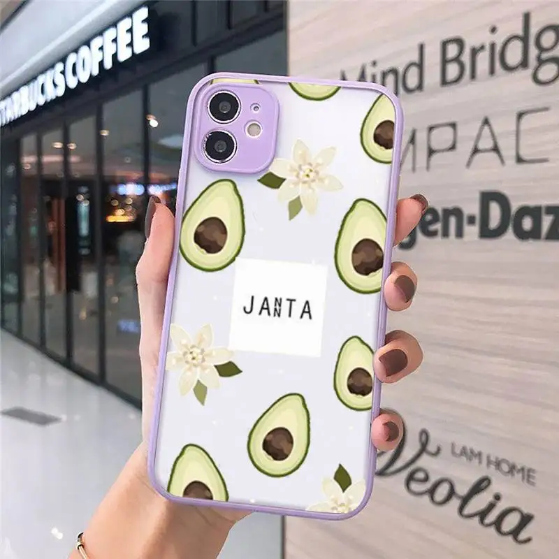 

Cute avocado cartoon Phone Case Matte For iPhone 12 Mini 11 Pro XR XS Max 7 8 Plus X Hard PC Back Cover
