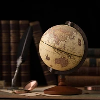 office room decoration european style retro globe earth 14cm english globe wooden base home geography educational office supplie