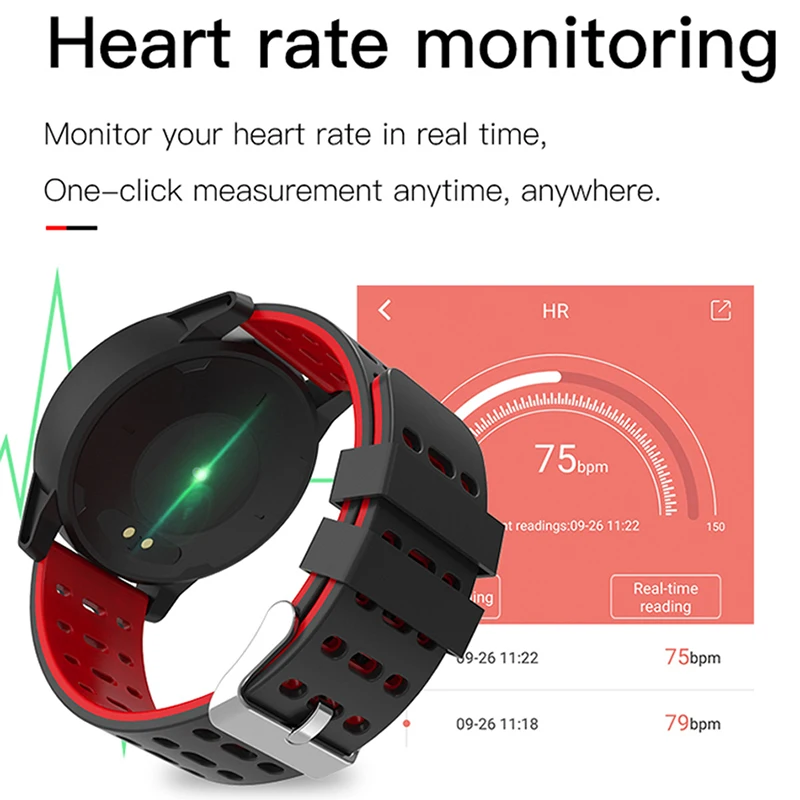 

LIGE Smart Sport Bracelet IP67 Waterproof Large Dial Blood oxygen Heart Rate Monitor Calorie information Reminder Fitness Watch