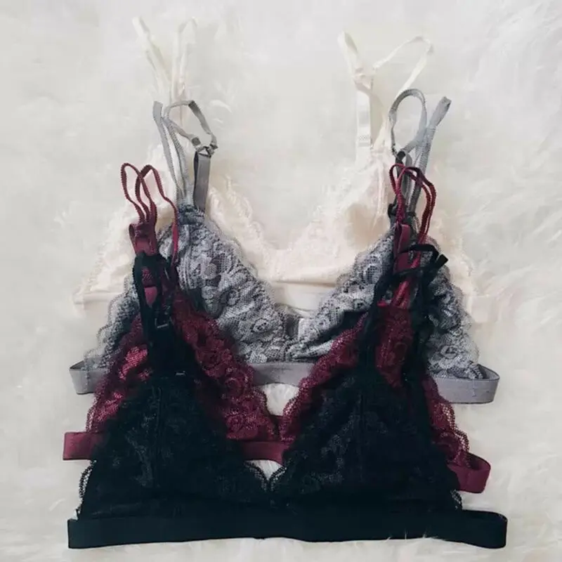 Модный женский кружевной бюстгальтер с цветочной отделкой укороченный топ пуш