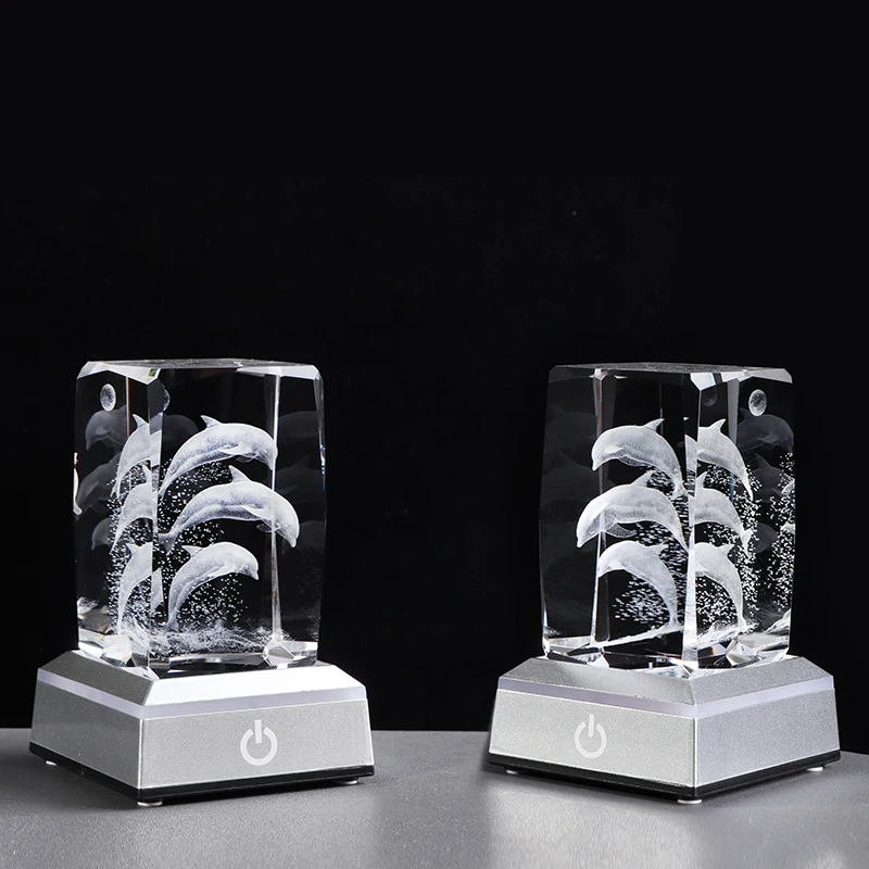 Миниатюрный 3d дельфин модель морского животного Кристалл K9 лазерная гравировка