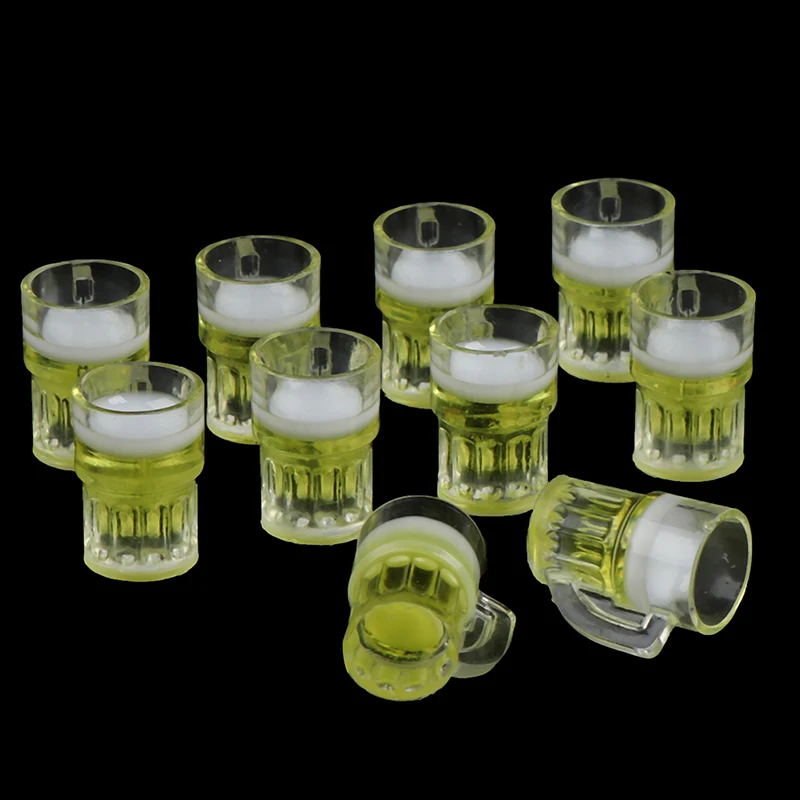 

10pcs Dollhouse Miniature Beer Glass Resin Small Cups Model Modern Home Room Table Dollhouses Decoration