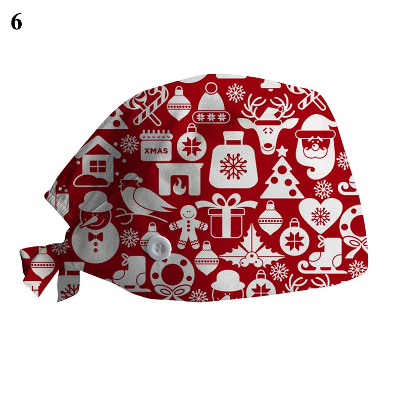 

2020 New Scrub Nurse Hat gorros quirurgicos Floral Bouffant Sanitary Caps with Sweatband Cartoon Printing Nursing Caps Scrub Cap