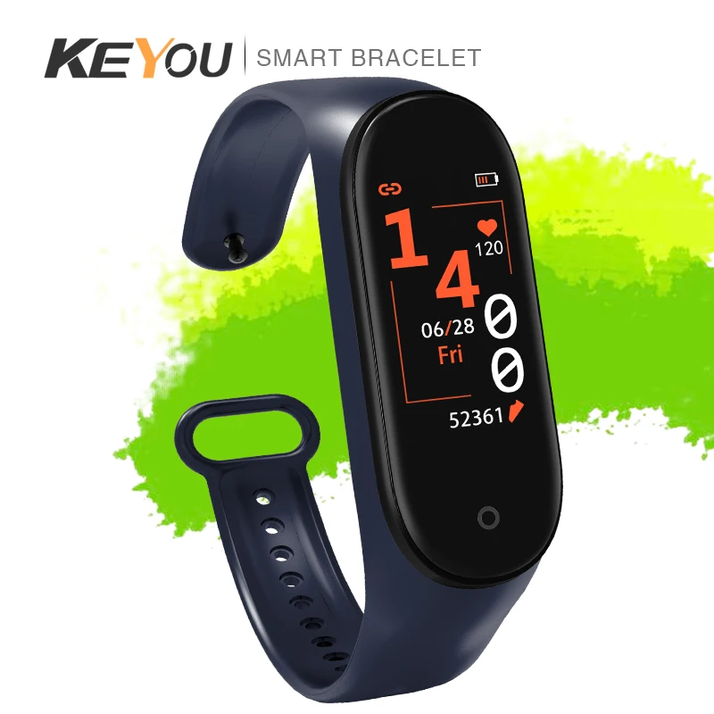 Смарт часы браслет кровяное давление KEYOU M4 Bluetooth для мужчин с Facebook Whatsapp Twitter SMS напоминание Smartwatch10|Смарт-часы| |