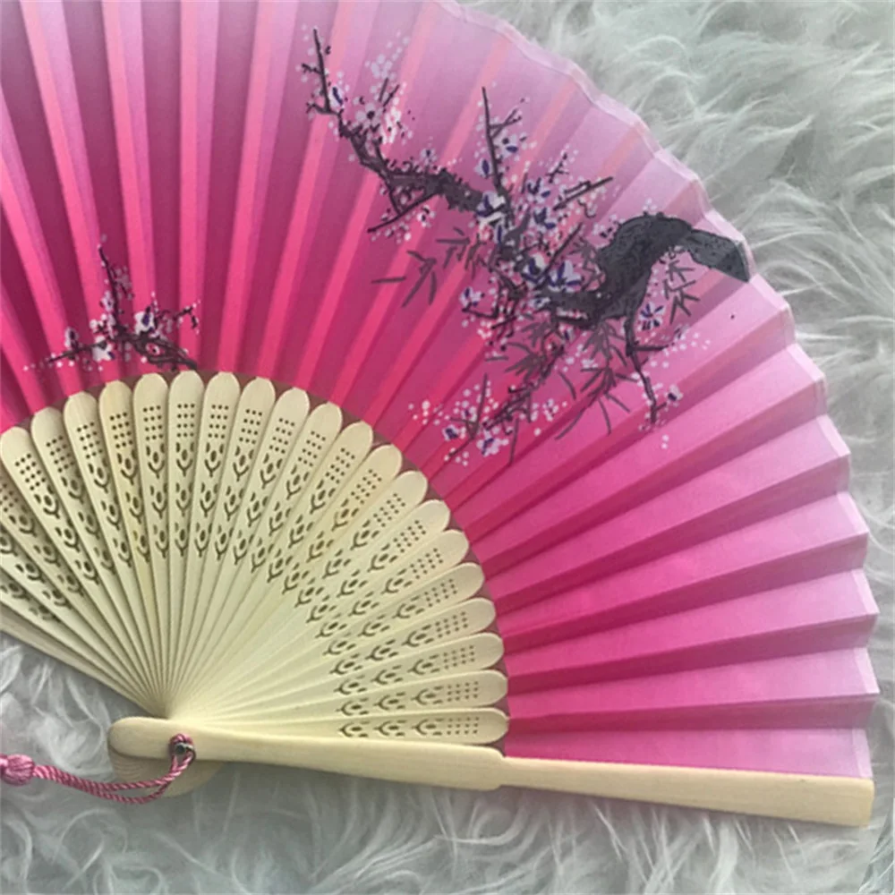 

Classical Fan Chinese Style Tassel Dance Fan Handmade Fan Dancing Fan Character props Unisex Wooden fan 2021New