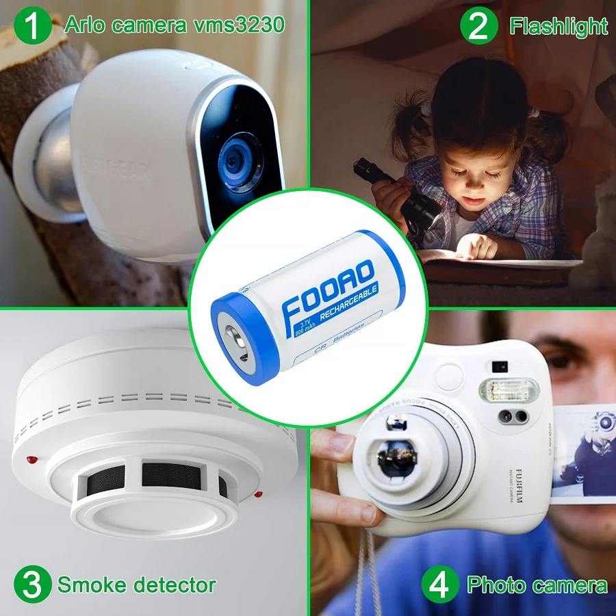 Аккумуляторы CR123A Для Арло перезаряжаемые аккумуляторы для беспроводных камер 3 7