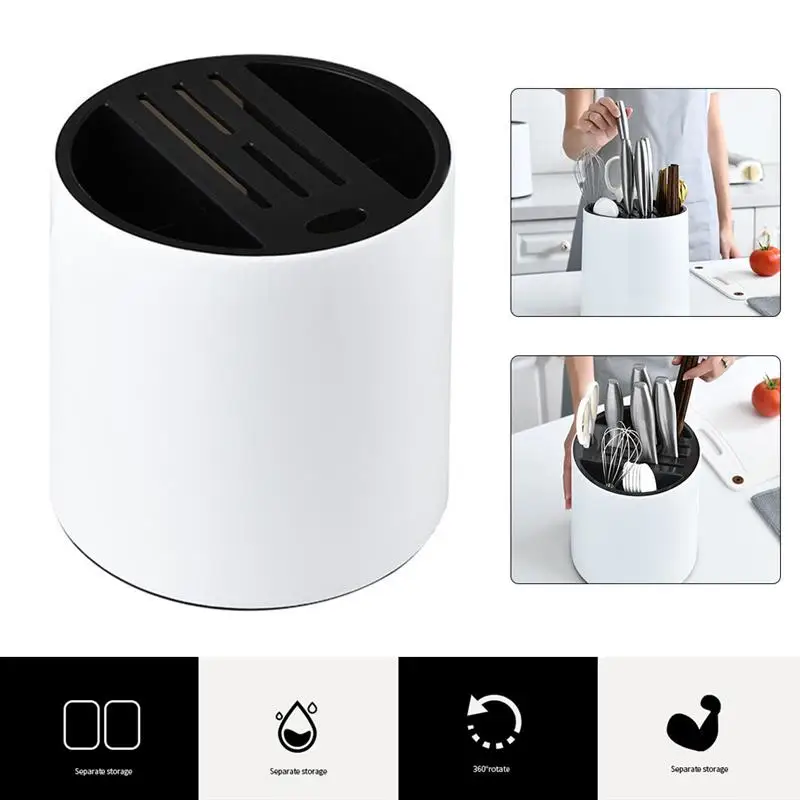 

Kitchen Utensil Holder Rotatable Tableware Storage Organizer Chopsticks Spoons Knives Forks Holder Cutlery Drain Rack