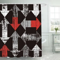 retro shower curtain with hooks for bathroom abstract arrows waterproof polyester bath shower curtain set home bathroom decor