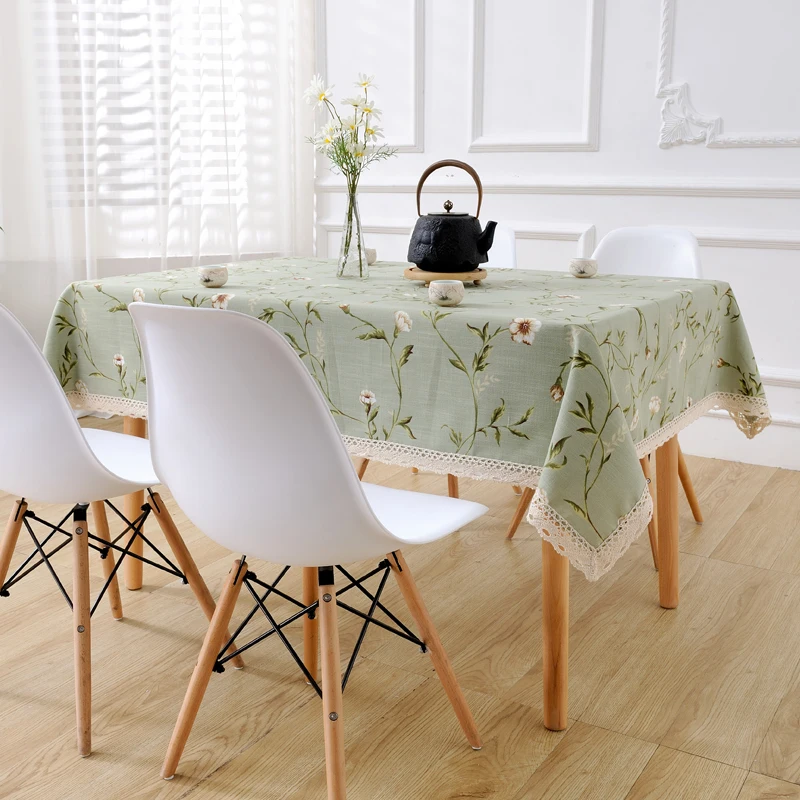 European Rectangle Tablecloth Printed Flowers Cotton Linen Modern Coffee Tea Table Cloth Home Outdoor Wedding Decoration Cover | Дом и сад