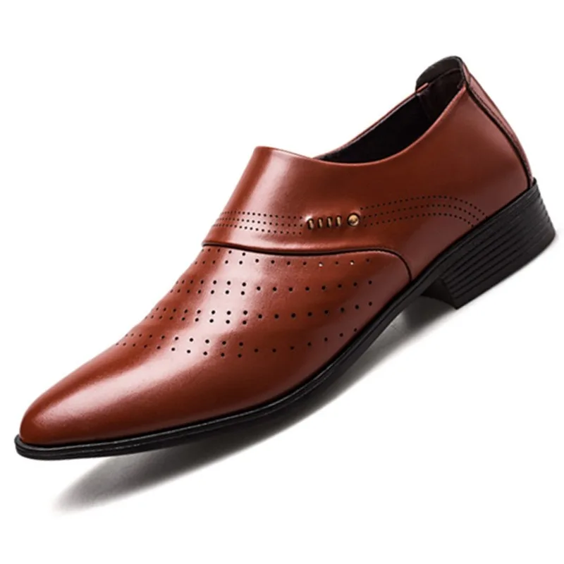 Туфли Mazefeng мужские кожаные роскошные брендовые дышащие мокасины без застежки