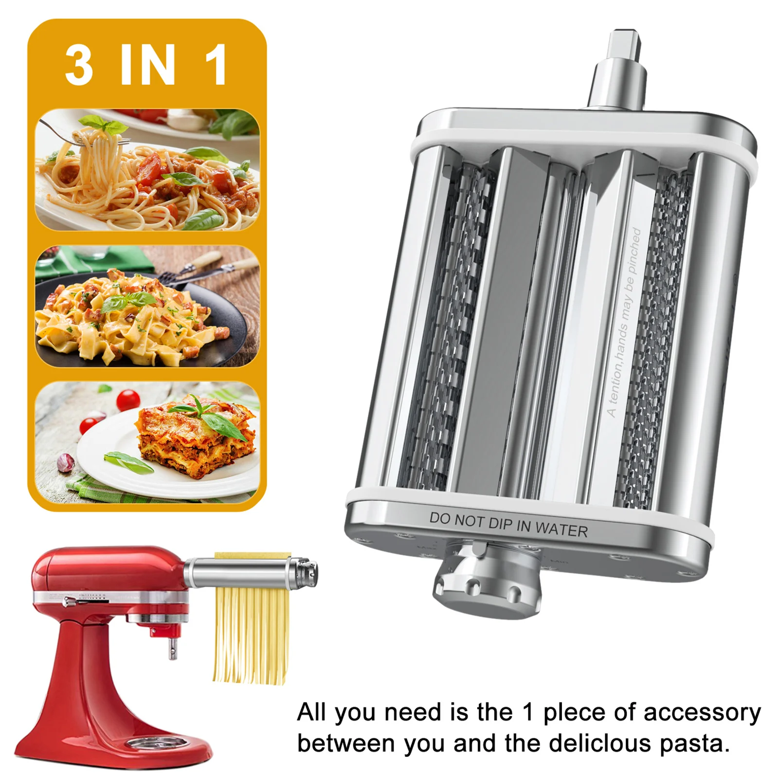 

3 In 1 Spaghetti Making Tool Stainless Steel Pasta Making Machine Manual Noodle Maker Hand Operated Spaghetti Kitchen Tool