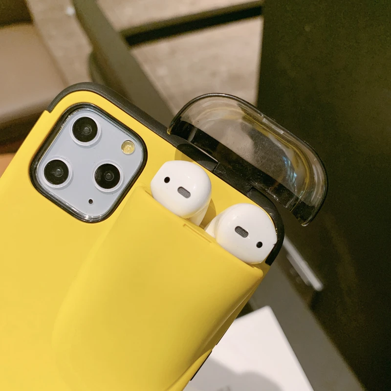 Acespower 2 в 1 чехлы для телефонов iPhone беспроводное хранение наушников AirPods 6 7 8 XR X XS 11